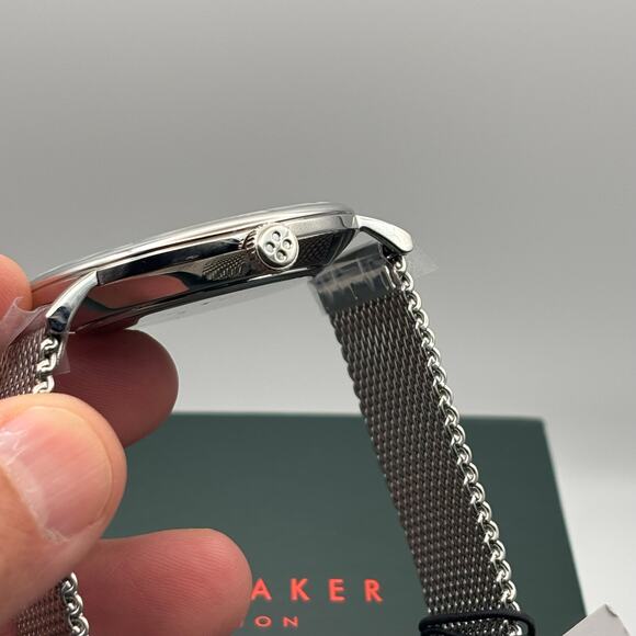 Ted Baker Phylipa BKPPGS217 Mens 43mm Silver Mesh White Dial Quartz. NIBWT - Picture 7 of 16